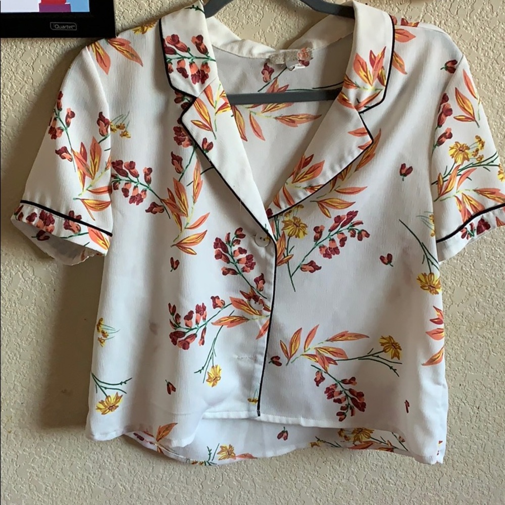 GB: Three Button Floral Shirt